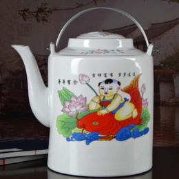 Jingdezhen ceramic pot large capacity bucket of retro nostalgia vintage teapot Style2