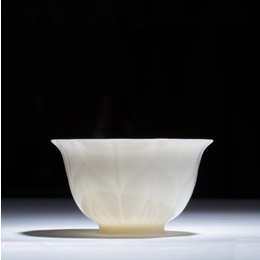 Dehua porselen og seks typer keramiske hvitevarer kung fu te kopp; Style1 Carving Lotus Cup