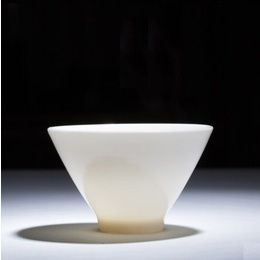 Dehua porțelan și șase tipuri de ceai ceramică albă kung fu ceai; Style4 Cupe de pălărie de bambus