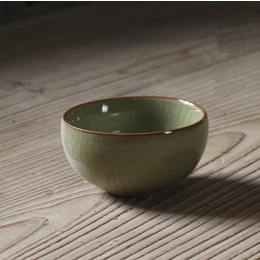 Longquan celadon & plum green, power blue & crackle glaze ware tazza di tè kung fu; Articoli in smalto crackle color crema Geyao