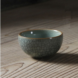 Longquan celadon & szilva zöld, kék és rágcsáló mázas kung fu tea csésze; Geyao vas-drót, por kék puha mázzal