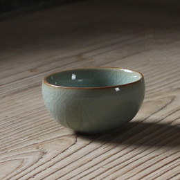Longquan celadon & plum zelená, modrá & prasklé glazury kung fu šálek čaje; Geyao práškové modré prasklé glazury