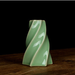 Longquan céladon créativité bureau décor vases fleur hydroponique; Style3 de Diyao vert prune