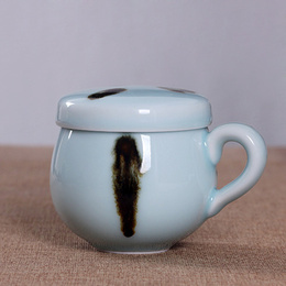 Longquan Celadon Mode Sieb Tasse; Diyao Power Blue mit Tüpfelfarbe