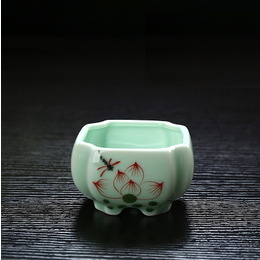 Celadon flowerpot & succulent flowerpot & hand-painted lotus porcelain  Style3