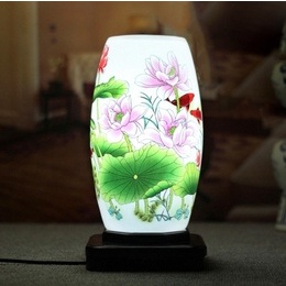 Jingdezhen eggshell china with Common base and Applique art & imitation of classical style table lamp ; Style10