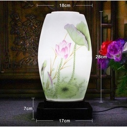 Jingdezhen eggshell china with Common base and Applique art & imitation of classical style table lamp ; Style3