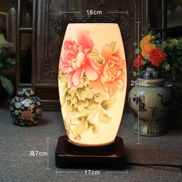 Jingdezhen eggshell china with Common base and Applique art & imitation of classical style table lamp ; Style5