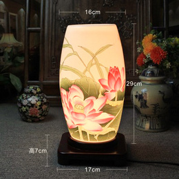 Jingdezhen eggshell china with Common base and Applique art & imitation of classical style table lamp ; Style6