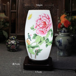 Jingdezhen eggshell china with Common base and Applique art & imitation of classical style table lamp ; Style7