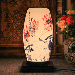 Jingdezhen eggshell china with Common base and Hand-painted & imitation of classical style table lamp ; Style2