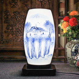 Jingdezhen קליפת סין עם בסיס משותף וצבוע ביד & חיקוי של מנורת שולחן בסגנון קלאסי; סגנון 3