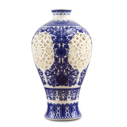 Jingdezhen porcelain & blue and white hollow-out vase ; Style4