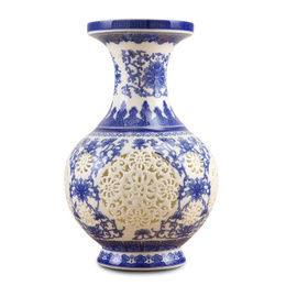 Jingdezhen porcelain & blue and white hollow-out vase ; Style5