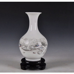 Jingdezhen porcelain & six classic types of China vases with distant hills and white snow picture ; Style2