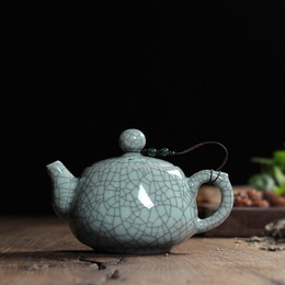 Théière de thé de Kung Fu de Longquan céladon, pot unique de Ge Kiln, théière faite à la main en céramique; Style1