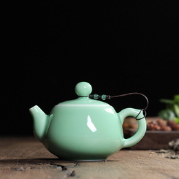 Longquan celadon Kung Fu tea teapot, Ge Kiln single pot, ceramic handmade teapot ; Style5