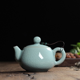 Longquan celadon Kung Fu tea teapot, Ge Kiln single pot, ceramic handmade teapot ; Style7