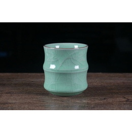 Longquan celadon bamboe-vormige kung fu theekop zes kleuren om uit te kiezen; style4