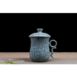 Longquan celadon ceramic cup Mark cup with lid tea cup ; Style3