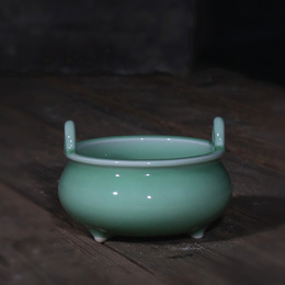 Longquan celadon ceramic incense burner ornaments Buddhist supplies ; Style2