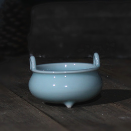 Longquan celadon ceramic incense burner ornaments Buddhist supplies ; Style3