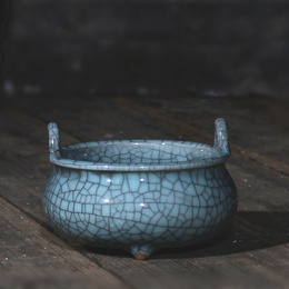 Longquan celadon ceramic incense burner ornaments Buddhist supplies ; Style4