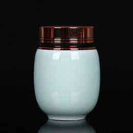 Longquan celadon tea canisters, metal sealed cans , portable small portable ceramic jar ; Style3