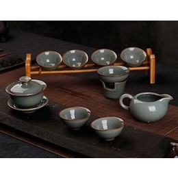 Set da tè Longquan per celadon, pacchetto in ceramica con smalto crackle del tè Kung Fu; style1