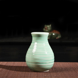 Longquan vase céladon créatif petite couleur solide frais, ornements d'artisanat de vase petit simple; Style1