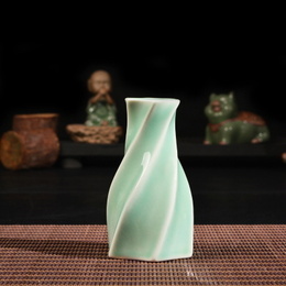 Longquan celadon vase creative small fresh solid color, simple small vase crafts ornaments ; Style6