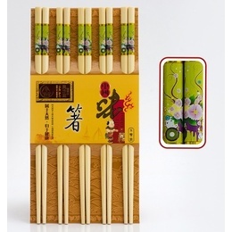 FengshaDu antibacterial antifungal natural bamboo chopsticks five pairs loaded