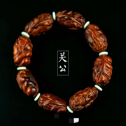 Bracelets de sculpture Lobular Red Sandalwood Rhino Horn