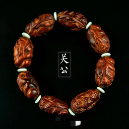 Rhino Horn Lobular Red Sandalwood Sculpture Bracelets