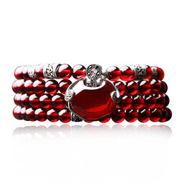 Burgundy multi-turn garnet bracelet