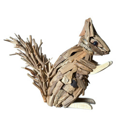 Hand-made solid wood squirrel TV cabinet decoration