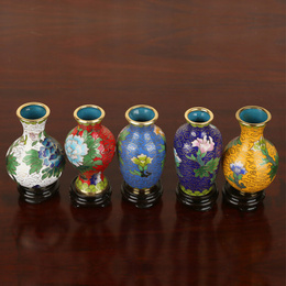 Vase cloisonné 5 ensembles de combinaison classique de la technologie de la bouteille en filigrane de cuivre