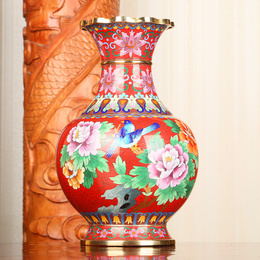 Beijing characteristics pendulum vase bottle peony flowers