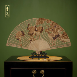 7 inch sandalwood fan Chinese fan folding fan hollow carving fan