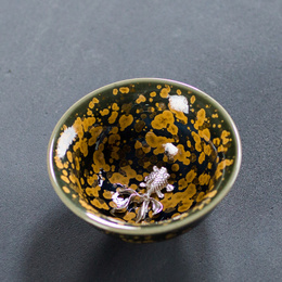 Cezanne glaze handmade ceramic single cup ceramic inlaid sterling silver Kung Fu tea master cup