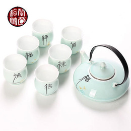 Pot de bonsaï Celadon Set de thé Kung Fu de tasse en céramique créative