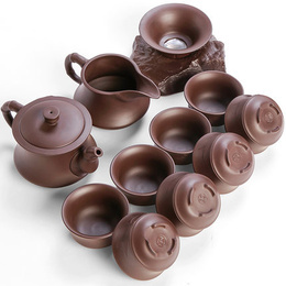 Set da tè Zen in ceramica viola Kung Fu