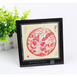 Pintura decorativa chinesa de corte de papel Pato mandarim