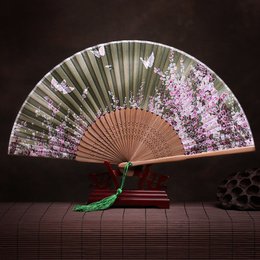 Country style retro female fan summer women′s folding fan