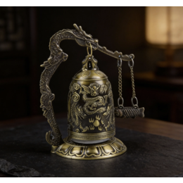 Bronze Dragon-fish Bell Feng Shui Ornament