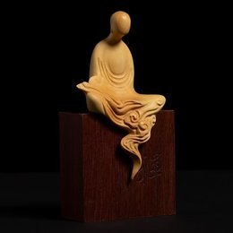 Cedarwood (Yabai) Zen Wuxiang Buddha Carving Cedarwood (Yabai) Zen Wuxiang Buddha Carving