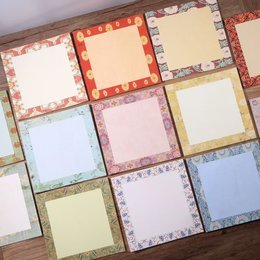 Chinese Brocade Pattern Calligraphy Card (Semi-cooked), 10x10