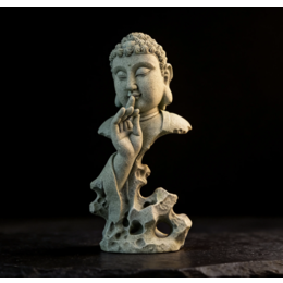 Chinese-style green sandstone garden decor, Laozi landscape, entrance Buddha statue