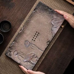 Gilded Coarse-ceramic Rectangular Tea Tray