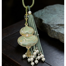 Song Brocade Gourd Tassel Keychain Pendant